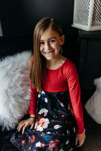Charger l'image dans la galerie, Robe ENFANT - floral coeur haut rouge