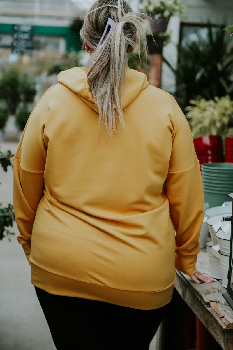 Capuche fashion jaune moutarde