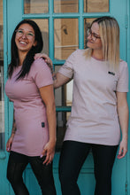 Charger l'image dans la galerie, T-Shirt Tunic courte - Blanc rayé rose