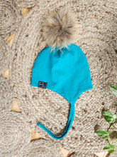 Charger l'image dans la galerie, Tuque bleu émeraude en coton - SUR COMMANDE ''agencement 2x2''