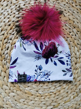 Charger l'image dans la galerie, Tuque fleurie/blanc petite fleur - SUR COMMANDE