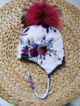 Charger l'image dans la galerie, Tuque fleurie/blanc petite fleur - SUR COMMANDE