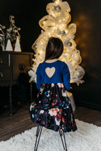 Charger l&#39;image dans la galerie, Robe ENFANT - floral coeur haut Bleu