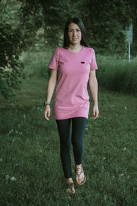 T-shirt tunic courte - Rose paperman