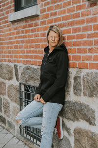 Veste à zip courte - Signature Noir