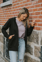 Charger l&#39;image dans la galerie, Veste à zip courte - Signature Noir