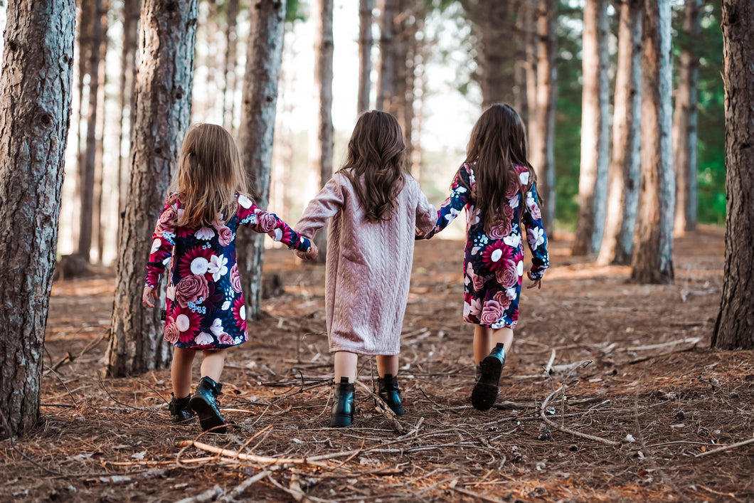 Cardigan enfant - Vieux rose SUR COMMANDE