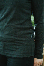 Charger l&#39;image dans la galerie, Chandail long col V - Rib gris charcoal