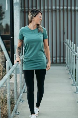 T-shirt tunic courte - Doux vert