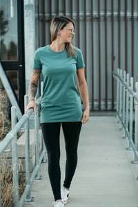 T-shirt tunic courte - Doux vert