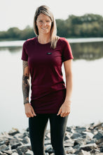 Charger l&#39;image dans la galerie, T-shirt tunic courte - Bordeaux