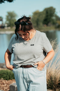 T-shirt basic - Gris marbré