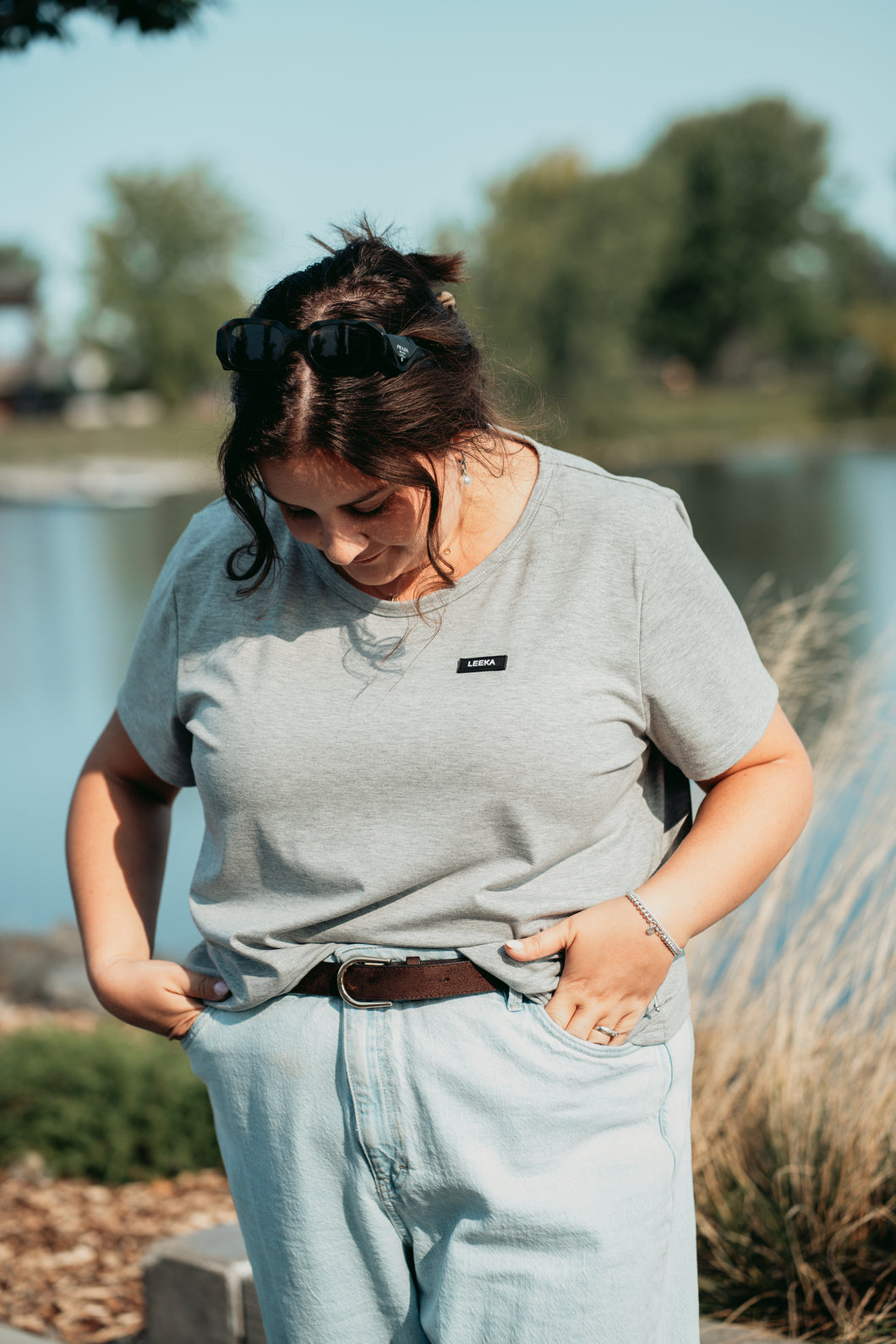 T-shirt basic - Gris marbré