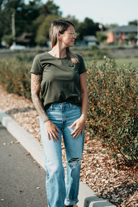 T-shirt basic - Dark kaki