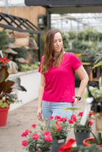 Charger l'image dans la galerie, T-shirt basic - Rib Framboise