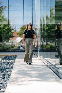 Pantalon long évasé - Kaki