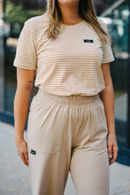 Charger l&#39;image dans la galerie, T-Shirt Tunic courte - Blanc rayé caramel