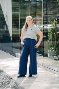 Pantalon long évasé - Bleu indigo