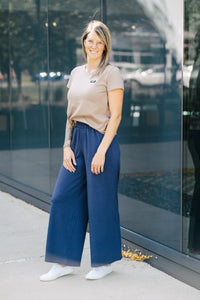 Pantalon long évasé - Bleu indigo