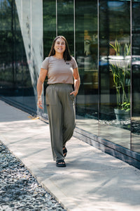 Pantalon long évasé - Kaki