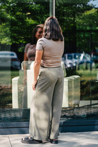 Pantalon long évasé - Kaki