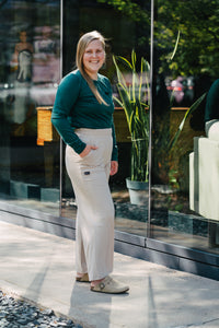 Pantalon long évasé - Avoine