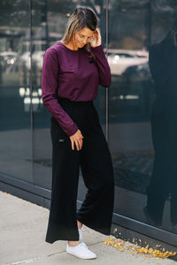 Pantalon long évasé - Noir