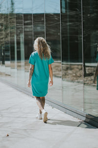 Robe oversize femme - Turquoise