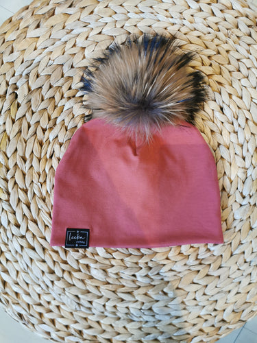 Tuque rose marsala en coton - 