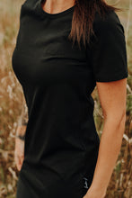 Charger l&#39;image dans la galerie, T-Shirt Tunic courte - Noir brodé